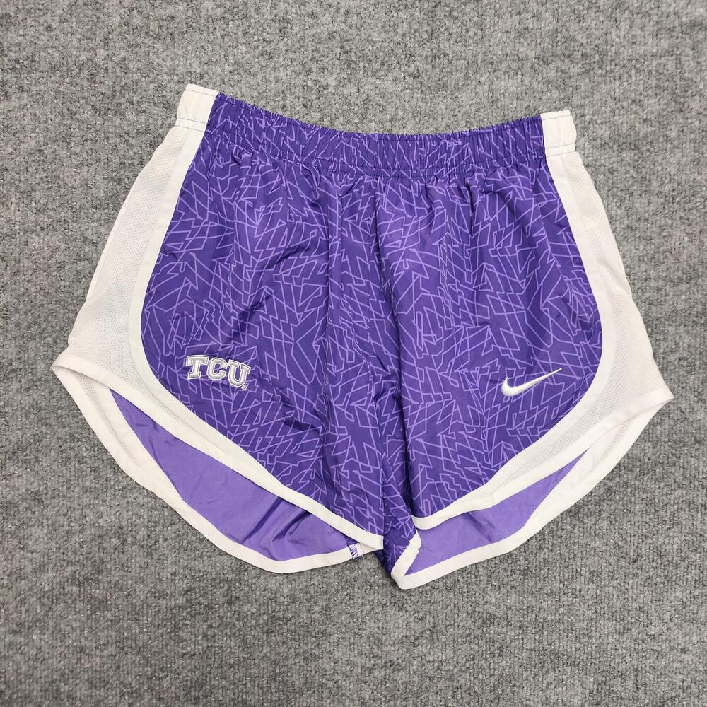 TCU Horned Frogs Shorts Womens Medium Purple White NCAA Track Field Nike Dri Fit